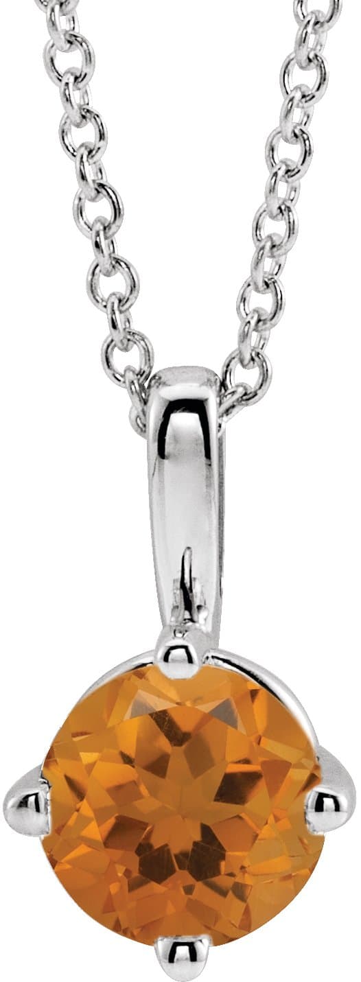 14K Rose 3/4 CT Natural Diamond Solitaire 16-18 Necklace