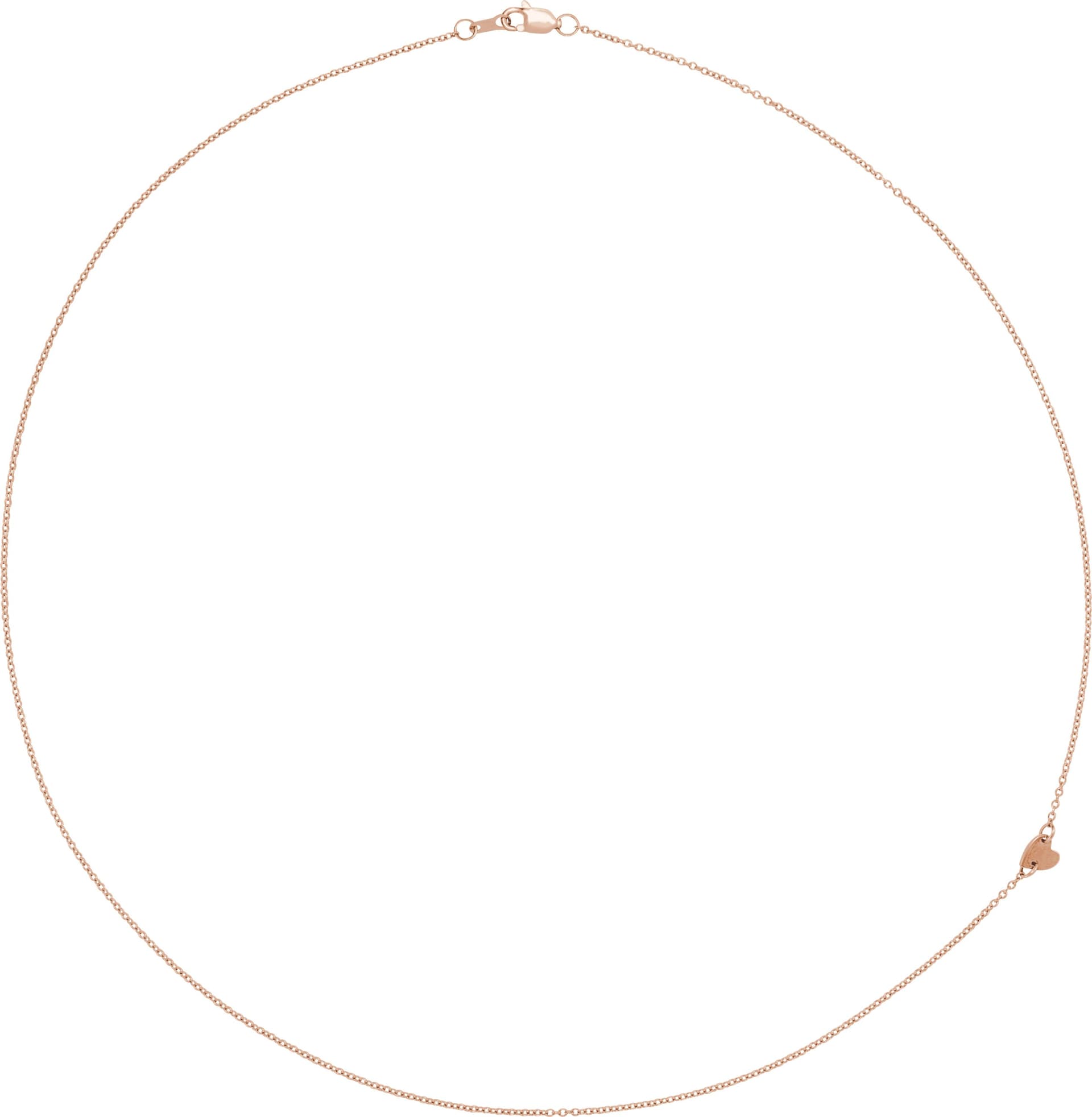 14K Rose Sideways Off-Center Heart 18 Necklace