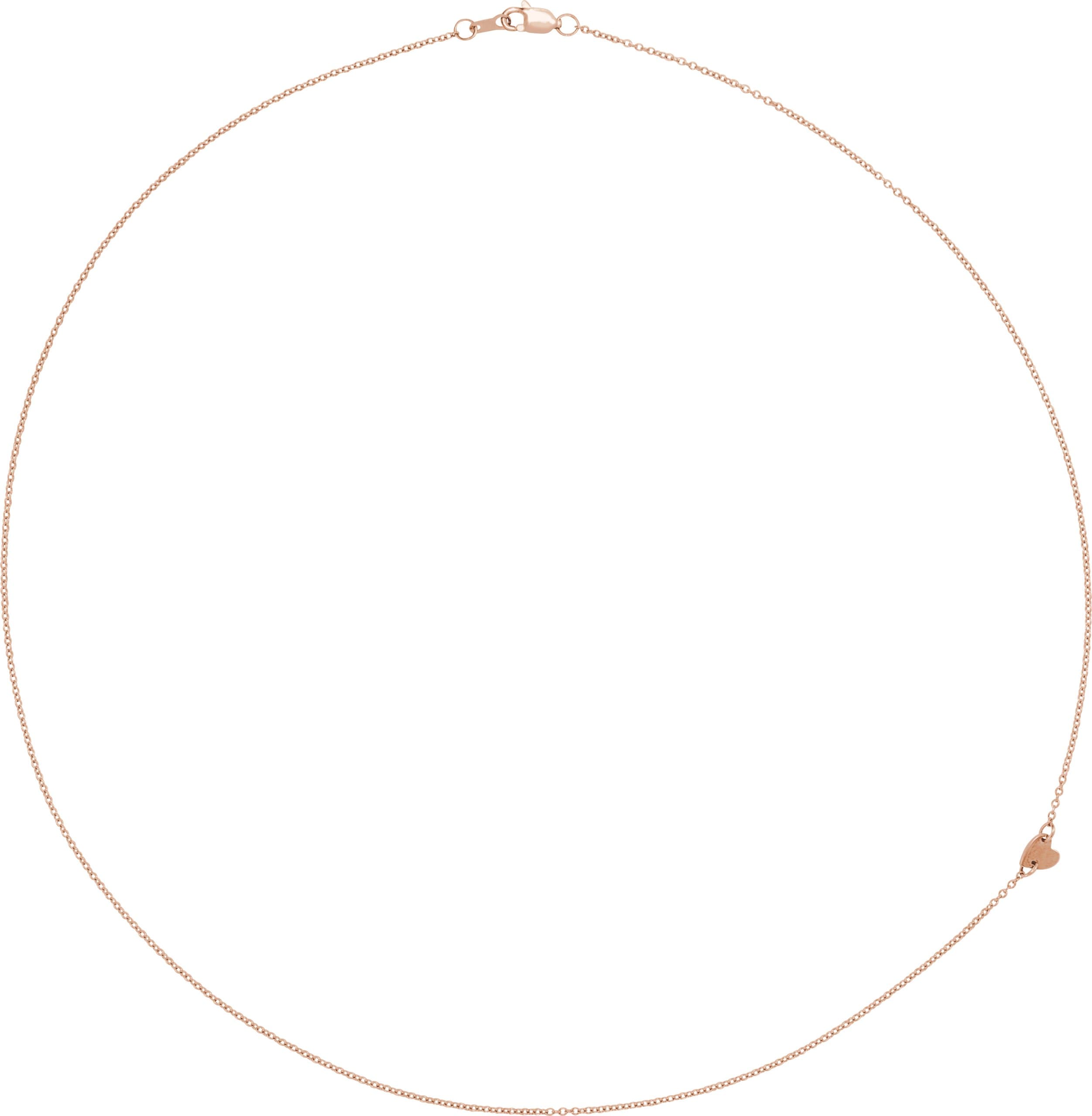 14K Rose Sideways Off-Center Heart 18 Necklace