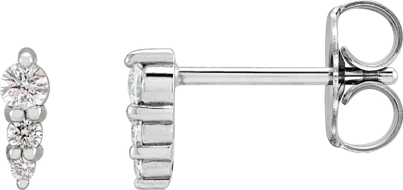 14K Rose .08 CTW Natural Diamond Graduated Bar Earrings