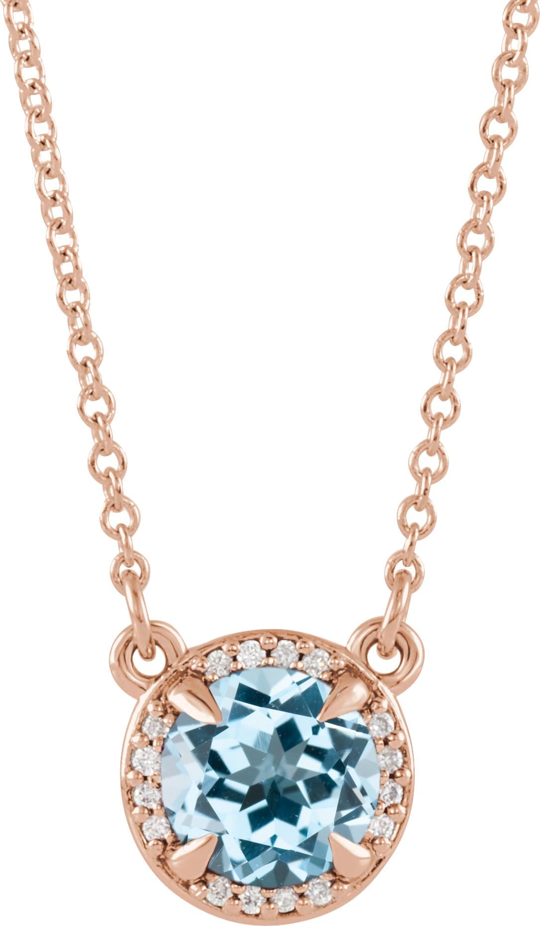 14K Rose 6 mm Lab-Grown Alexandrite & .04 CTW Natural Diamond 16 Necklace