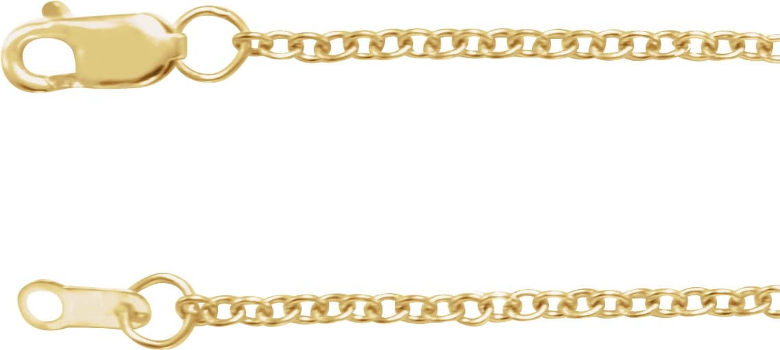 14K Rose 1.5 mm Cable 7" Chain
