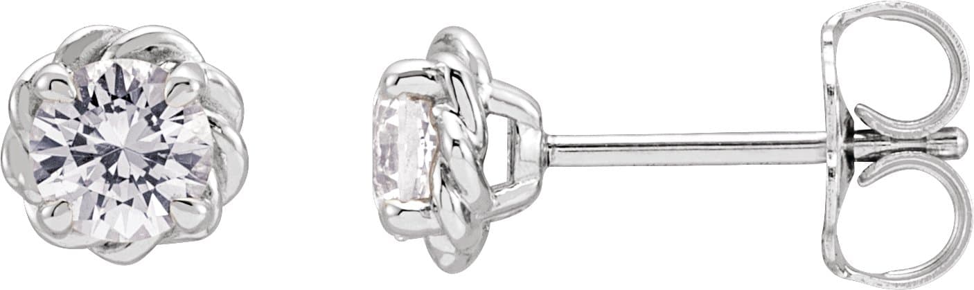 Sterling Silver 1/5 CTW Natural Diamond Claw-Prong Rope Earrings