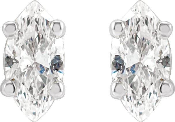 Marquise 4-Prong Lightweight Stud Earrings, view 3