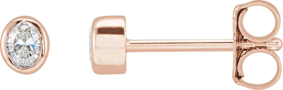 14K Rose 1/10 CTW Lab-Grown Diamond Bezel-Set Earrings