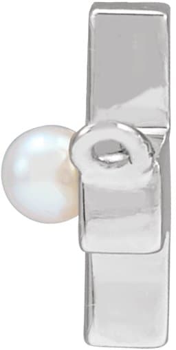 Pearl Sideways Cross Necklace or Center view 2