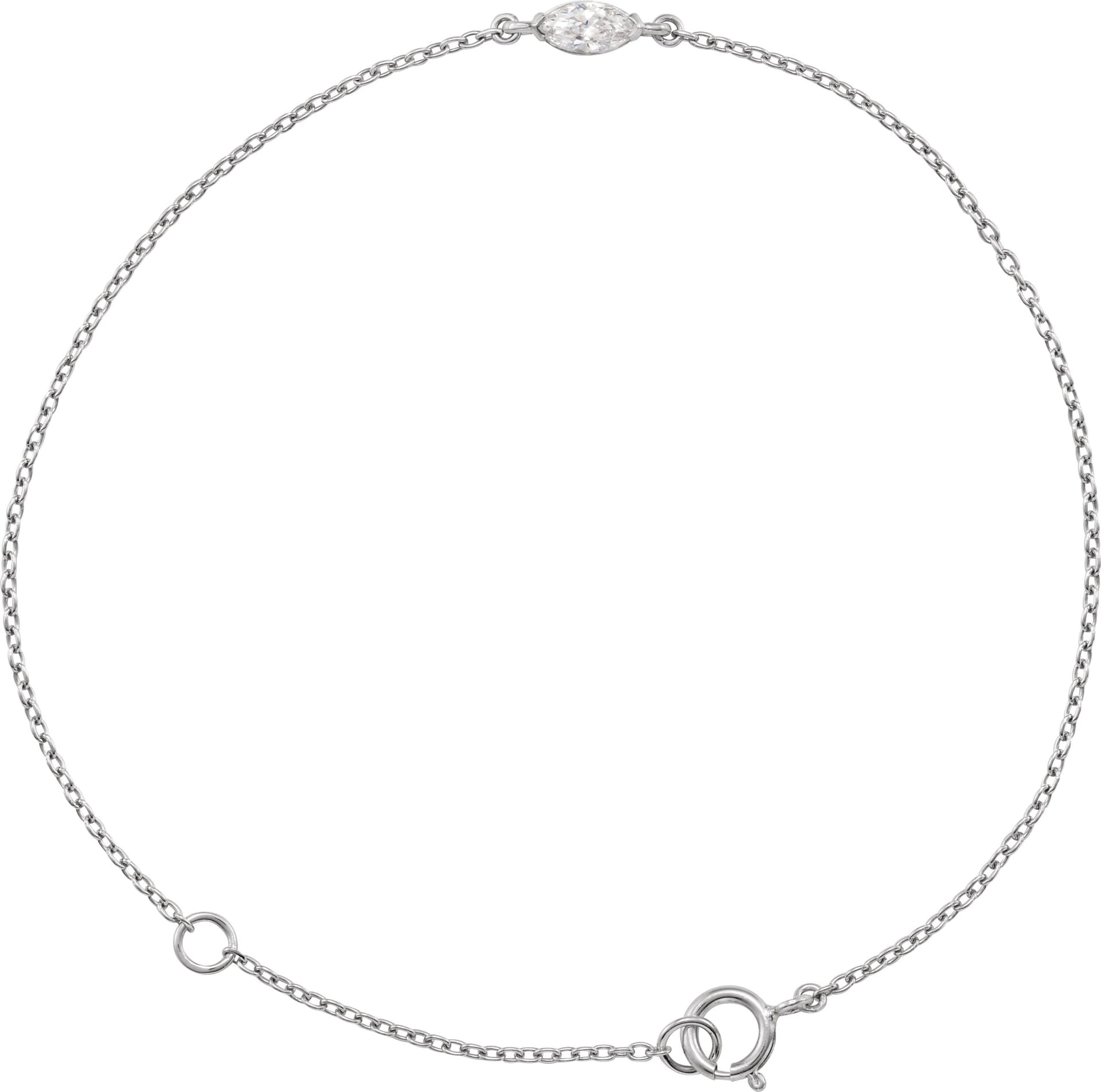14K Yellow Gold 1/4 CT Lab-Grown Diamond 6 1/2-7 1/2" Bracelet