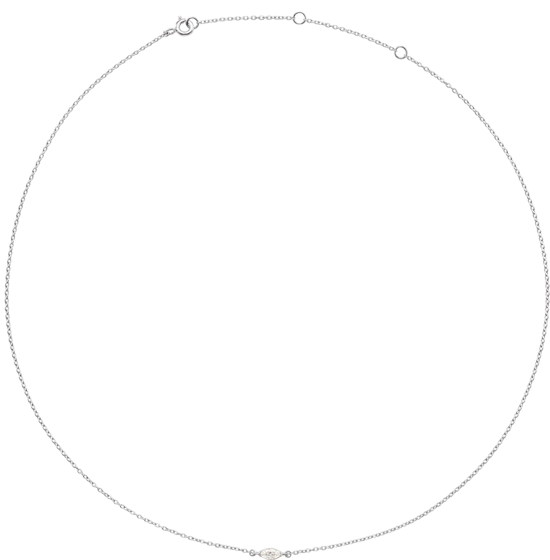 14K Rose 1/4 CT Lab-Grown Diamond 16-18 Necklace