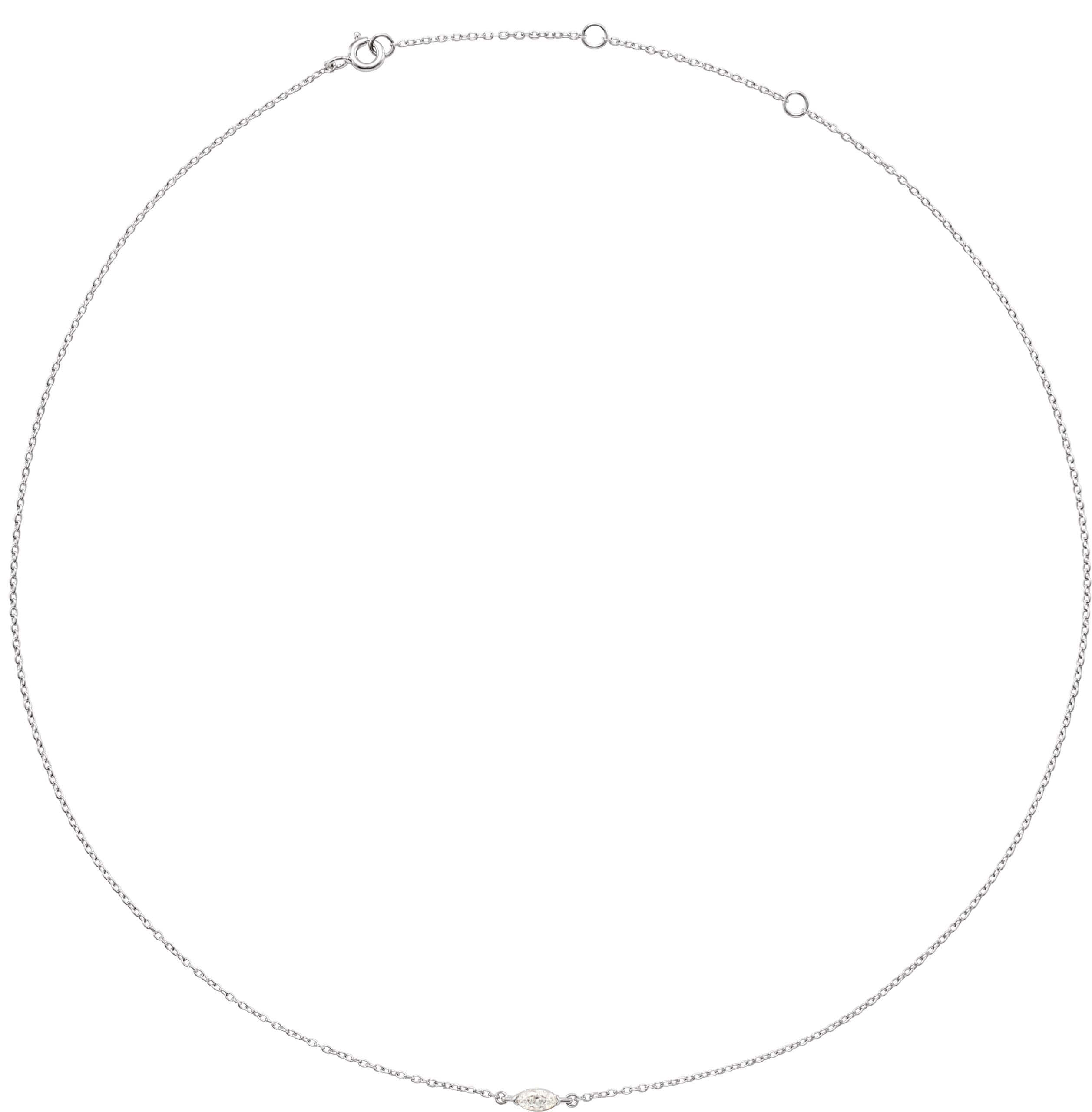 14K Rose 1/4 CT Lab-Grown Diamond 16-18 Necklace