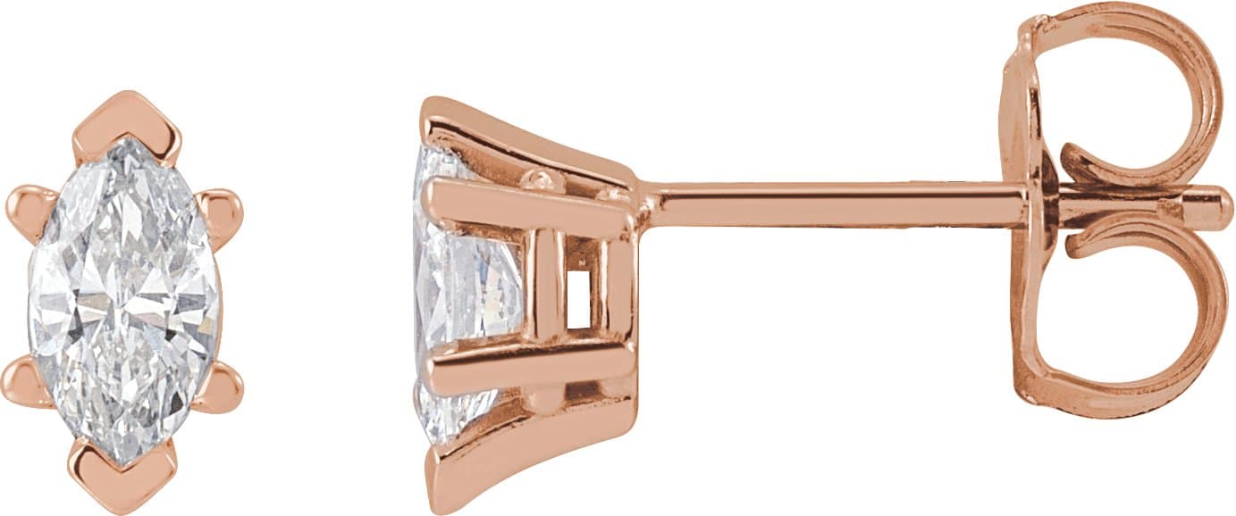 14K Rose 1/2 CTW Lab-Grown Diamond Earrings