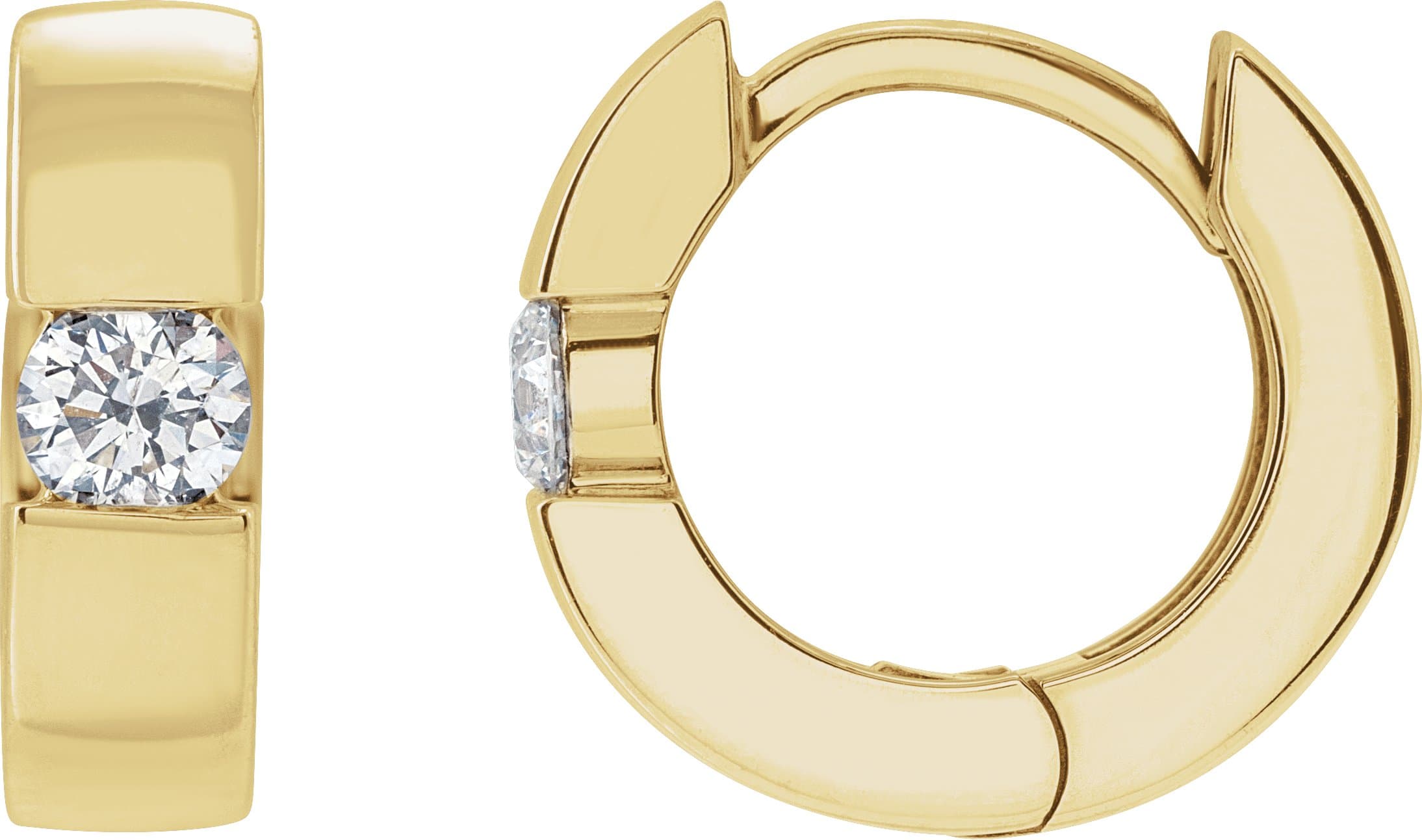 14K Rose 1/3 CTW Lab-Grown Diamond Hinged Huggie Earrings