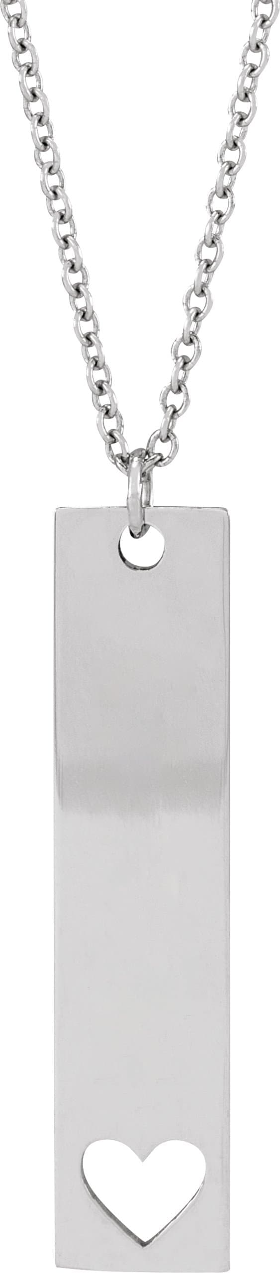 Sterling Silver Engravable Bar 16-18 Necklace
