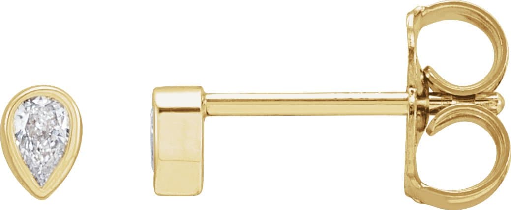 14K Rose .05 CT Lab-Grown Diamond Bezel-Set Earring