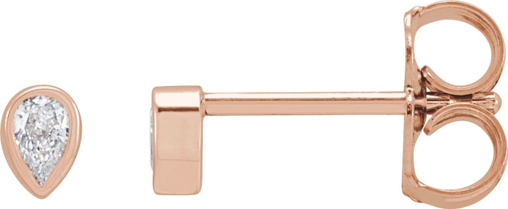 14K Rose .05 CT Lab-Grown Diamond Bezel-Set Earring