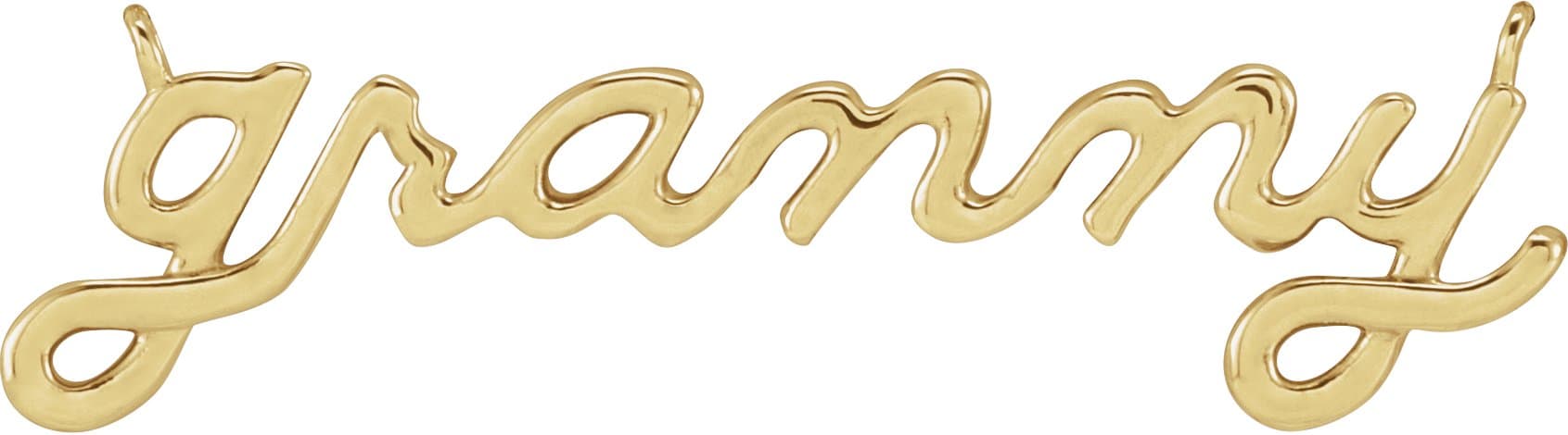 10K Rose Gold 27.37x7.63 mm Lowercase Script Granny Necklace Center