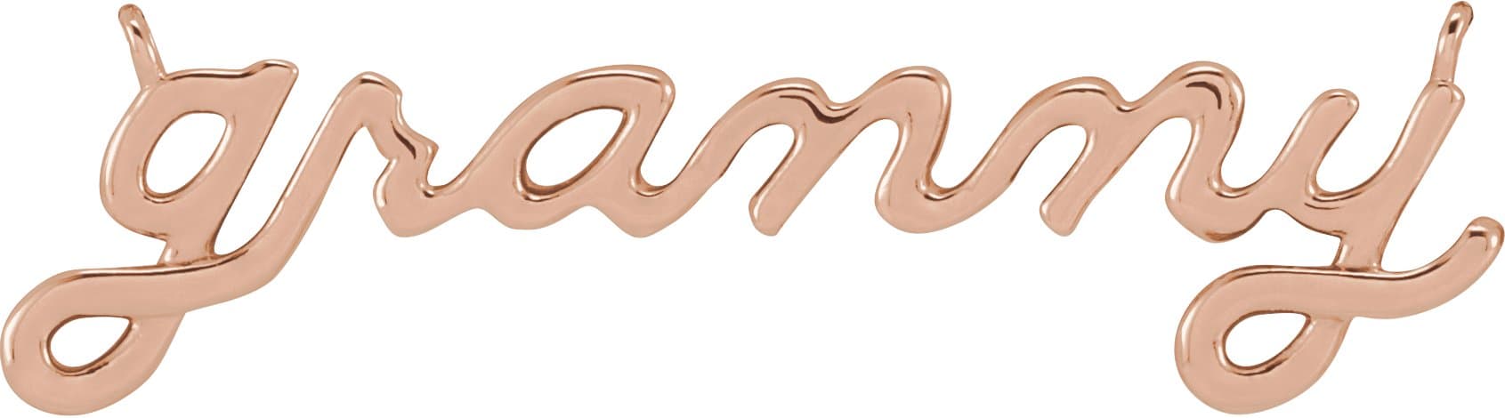 10K Rose Gold 27.37x7.63 mm Lowercase Script Granny Necklace Center