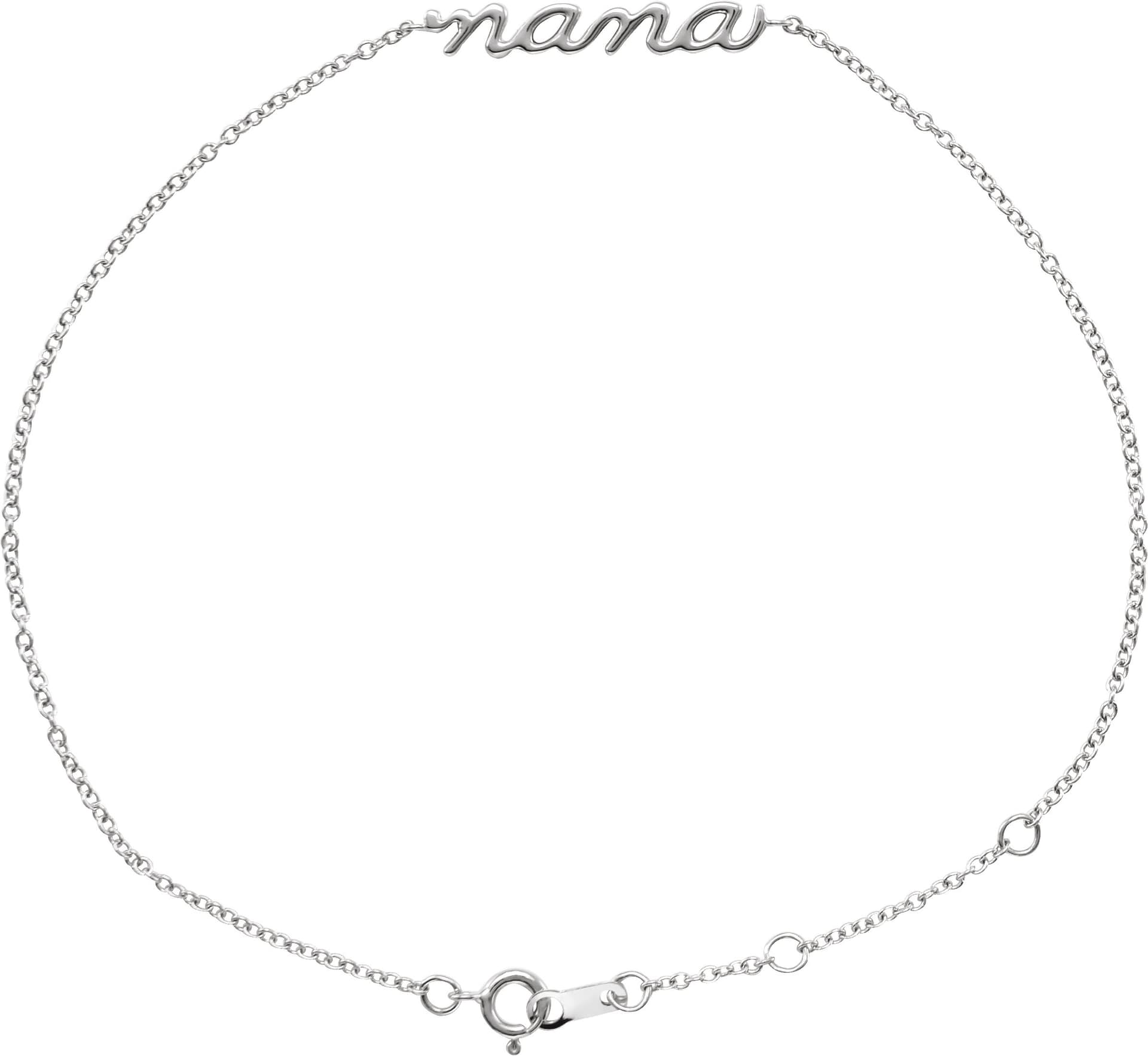 14K Rose Lowercase Script Nana Bracelet