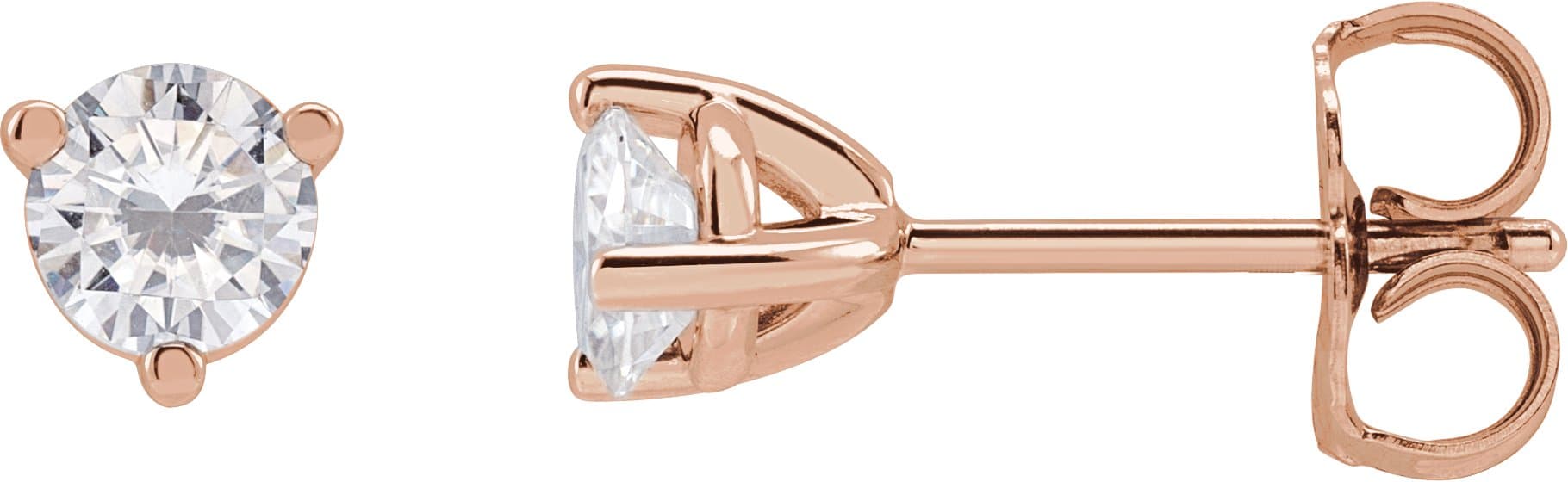 14K Rose 4 mm Round Stuller Lab-Grown Moissanite™ Earrings