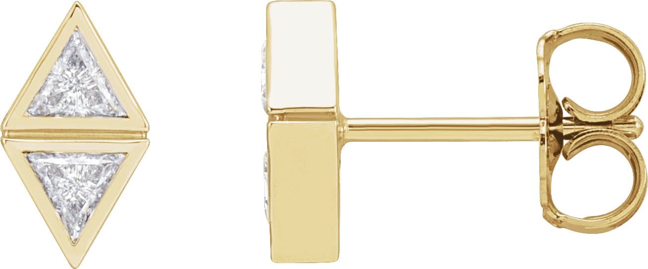 14K Rose 1/4 CTW Natural Diamond Two-Stone Bezel-Set Earrings