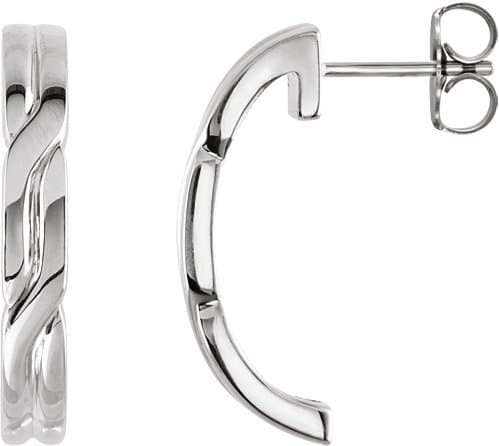 14K Yellow J-Hoop Earrings