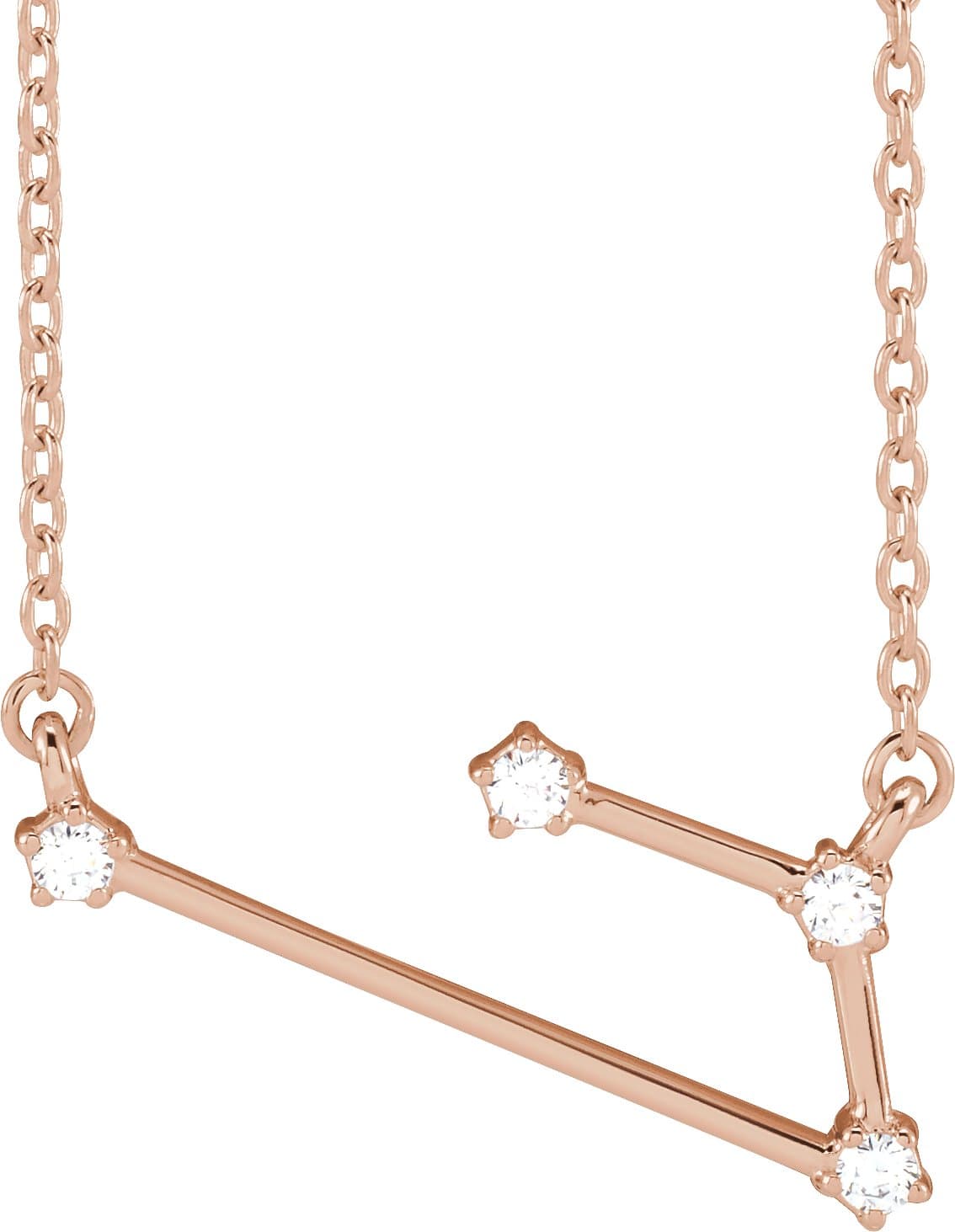 14K Rose .08 CTW Natural Diamond Aries 16-18 Necklace