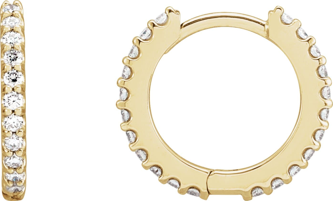14K Rose .07 CTW Natural Diamond 8 mm Hoop Earring