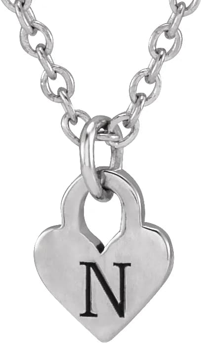 Engravable Heart Necklace, view 4