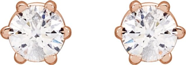 Round 6-Prong Stud Earrings view 2
