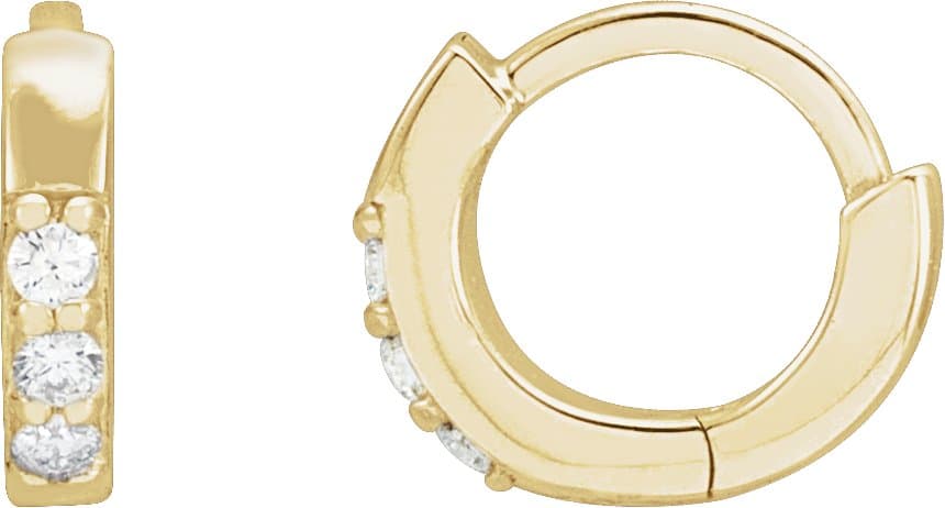 14K Rose .05 CTW Natural Diamond Hinged 8 mm Hoop Earrings