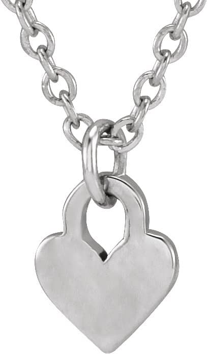 14K Rose Engravable Heart 16-18 Necklace