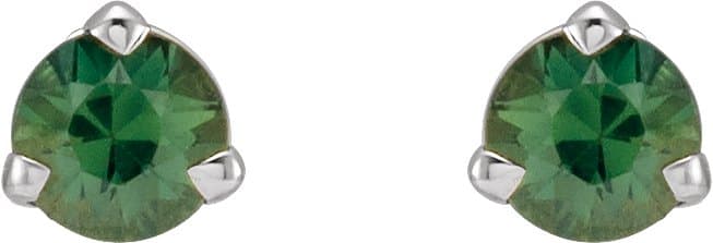 Round 3-Prong Claw Stud Earrings view 2