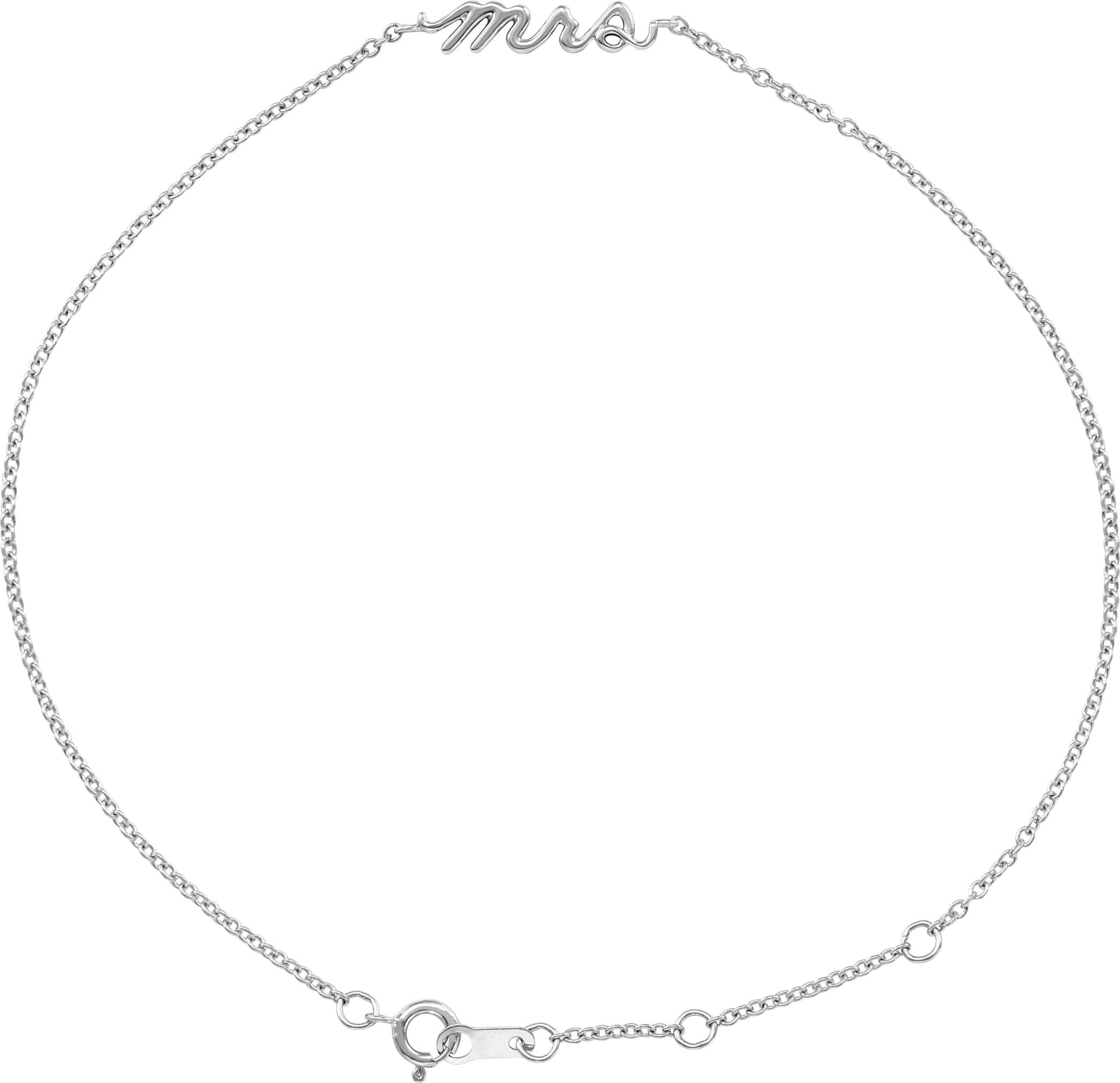 14K Rose Script Mrs 6 1/2-7 1/2" Bracelet