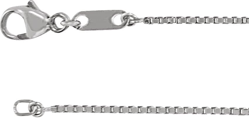Platinum 1 mm Diamond-Cut Box 16 Chain