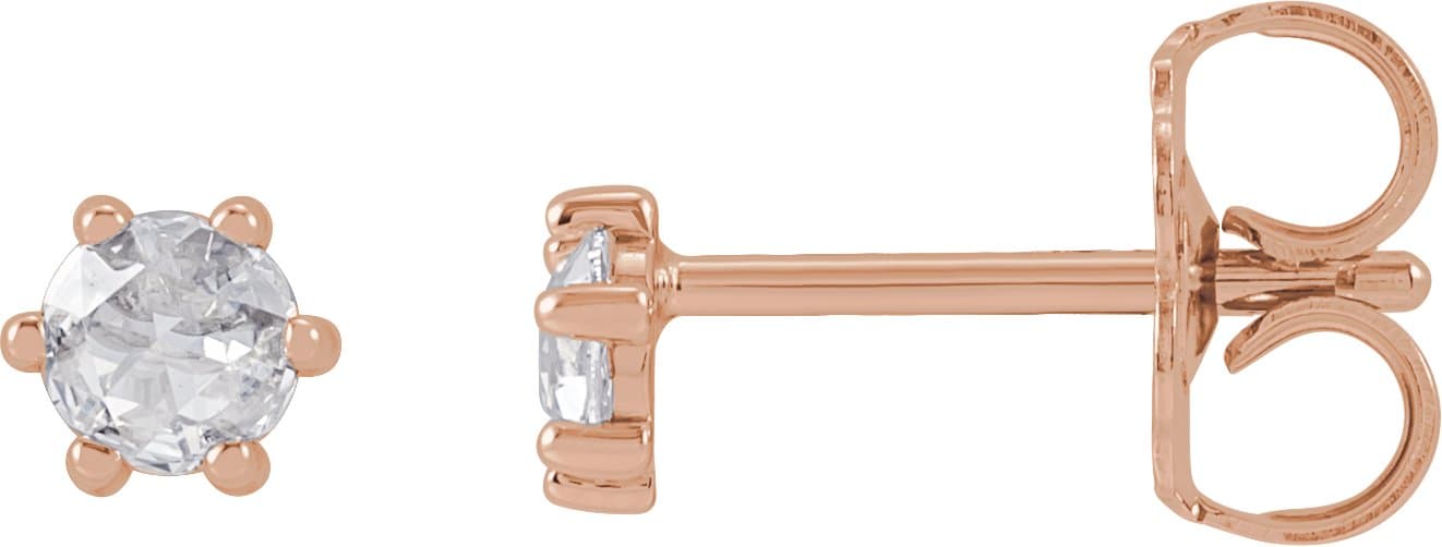 14K Rose 1/3 CTW Rose-Cut Natural Diamond Earrings