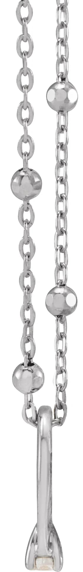 Tiny Solitaire Ring Necklace — view 3