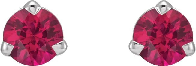 Round 3-Prong Claw Stud Earrings, view 3
