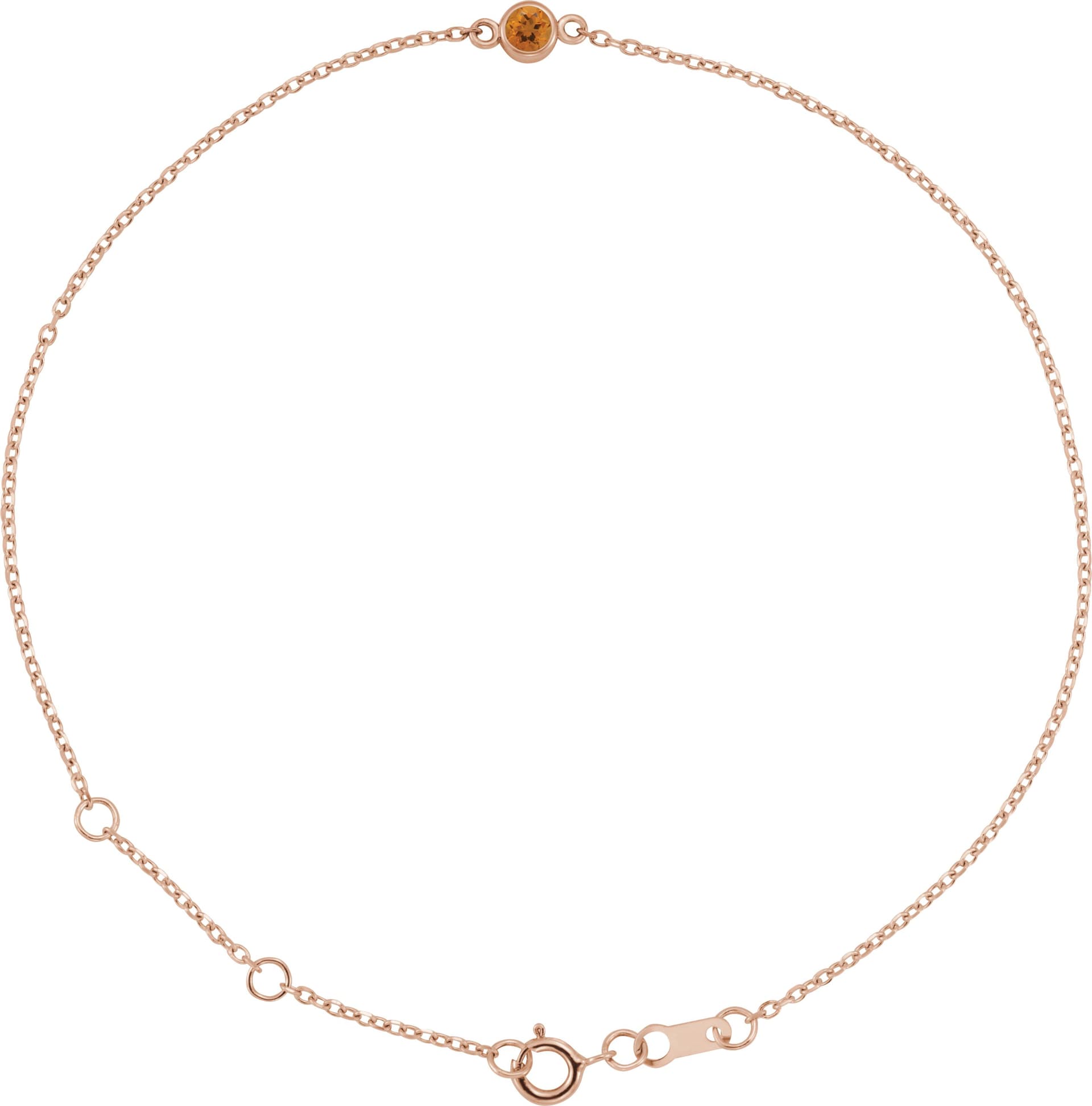 14K Rose 1/10 CT Natural Diamond 6 1/2-7 1/2 Bracelet