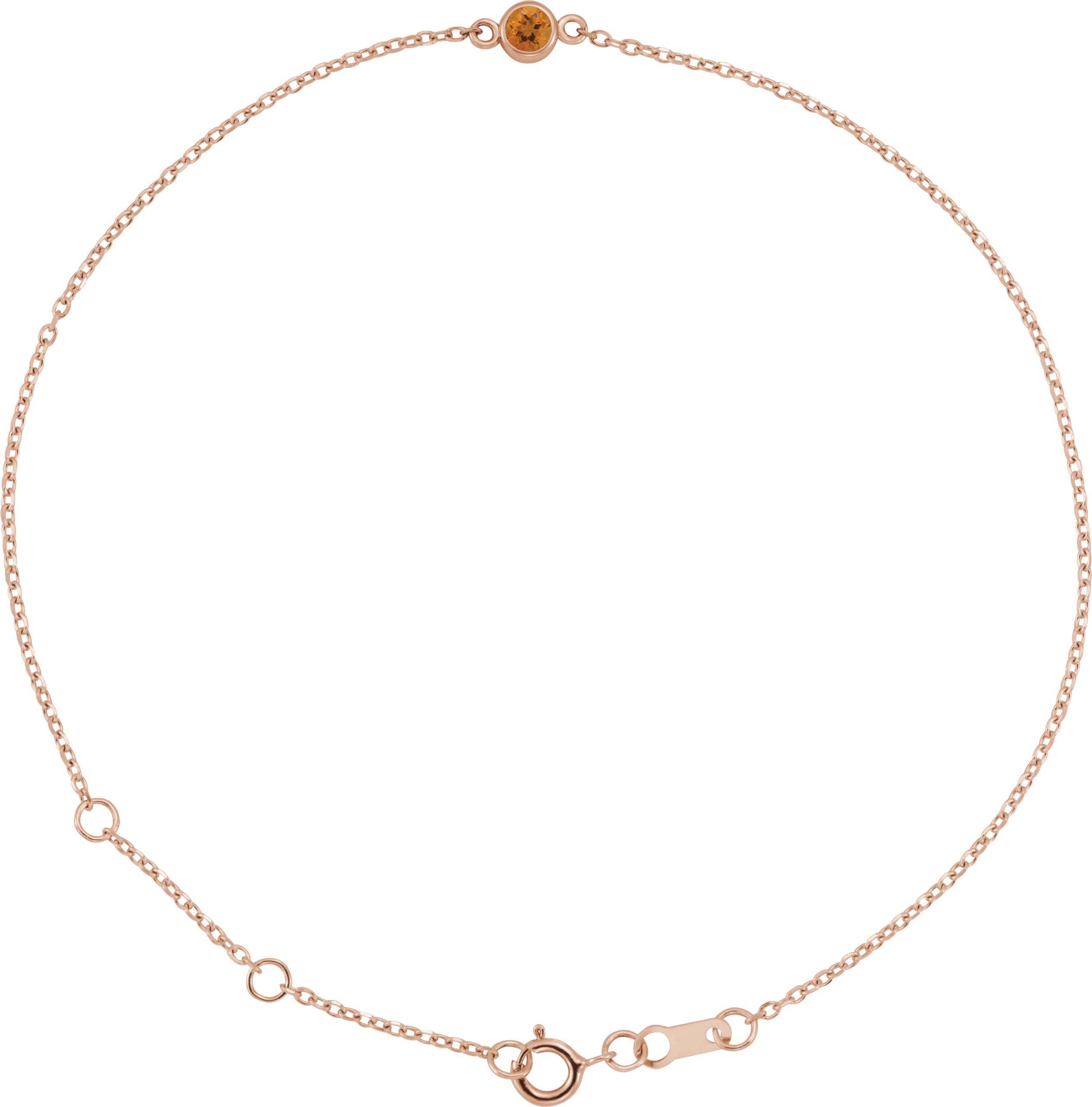 14K Rose 1/10 CT Natural Diamond 6 1/2-7 1/2 Bracelet