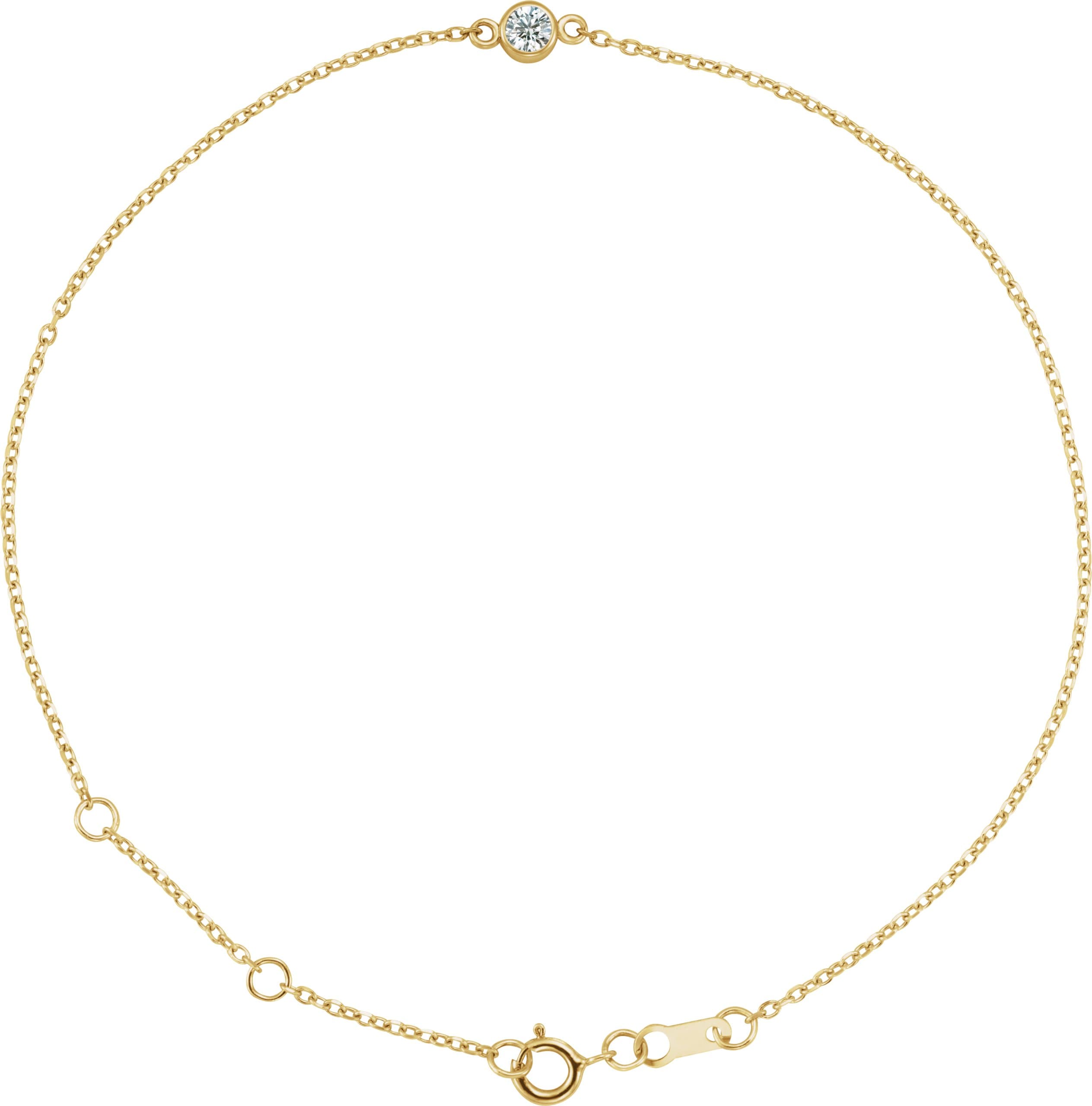 14K Rose 1/10 CT Natural Diamond 6 1/2-7 1/2 Bracelet
