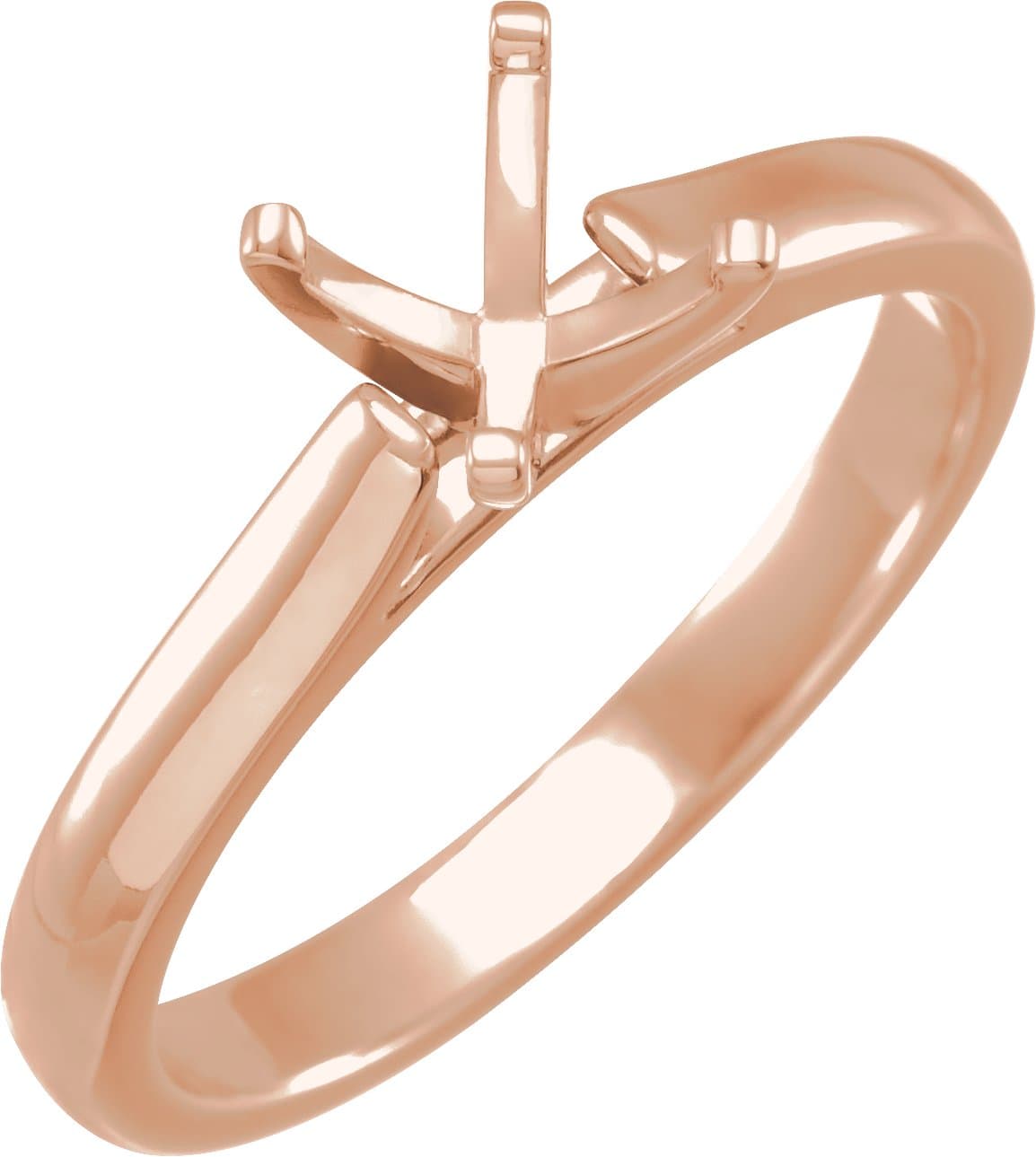 14K Rose Gold 5.2 mm Round Solitaire Engagement Ring Mounting