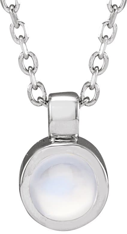 14K Rose Natural Onyx Bezel-Set 16-18 Necklace