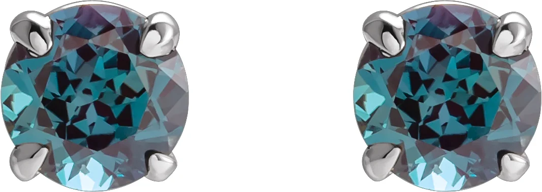 Round 4-Prong Claw Stud Earrings, view 3
