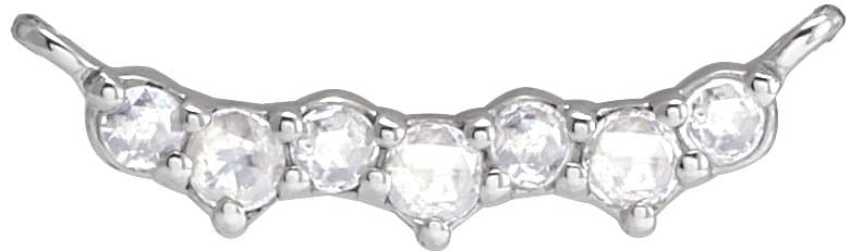 14K White .07 CTW Rose-Cut Natural Diamond Scattered Necklace Center