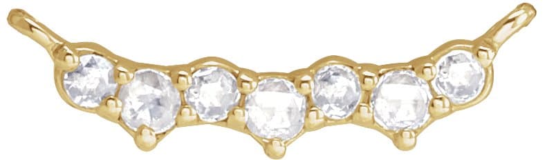 14K White .07 CTW Rose-Cut Natural Diamond Scattered Necklace Center
