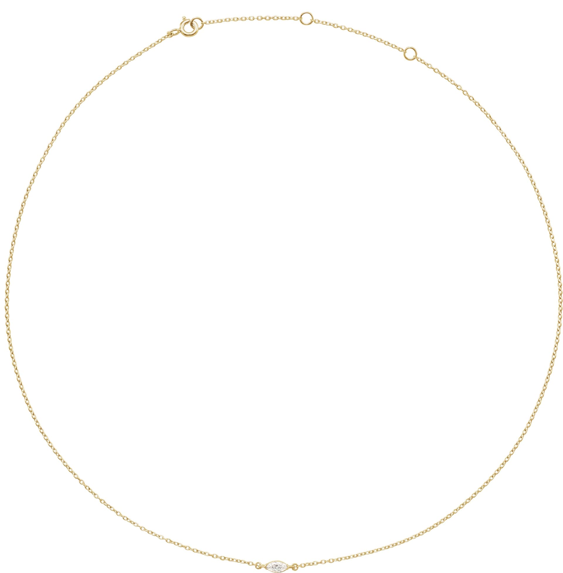 14K Rose 1/4 CT Lab-Grown Diamond 16-18 Necklace