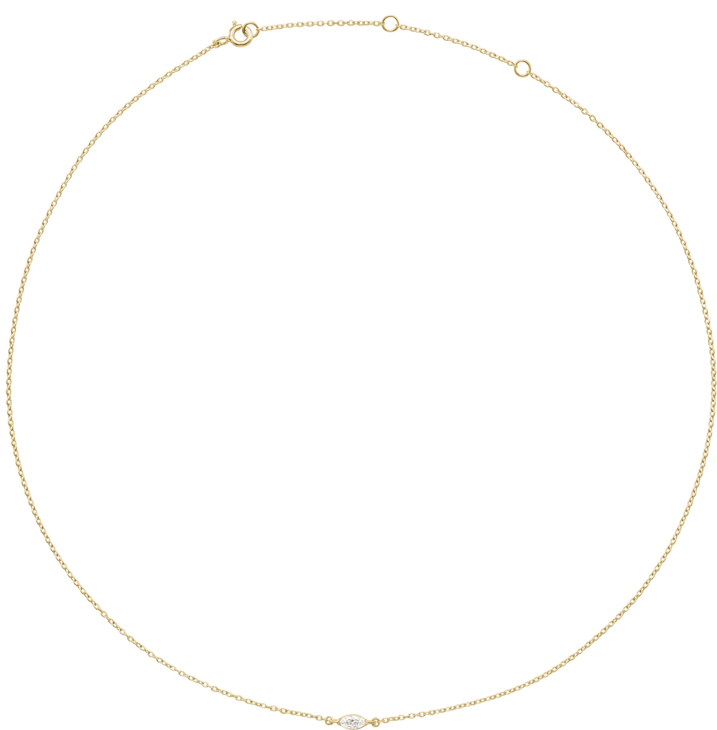 14K Rose 1/4 CT Lab-Grown Diamond 16-18 Necklace