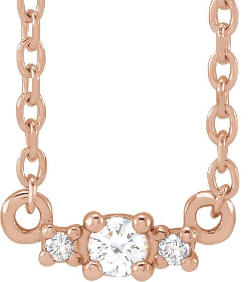 14K Rose .04 CTW Natural Diamond 18 Necklace