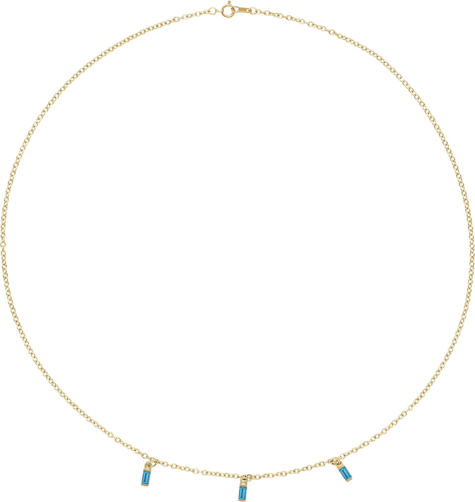 14K Rose Natural Green Tourmaline 16" Necklace