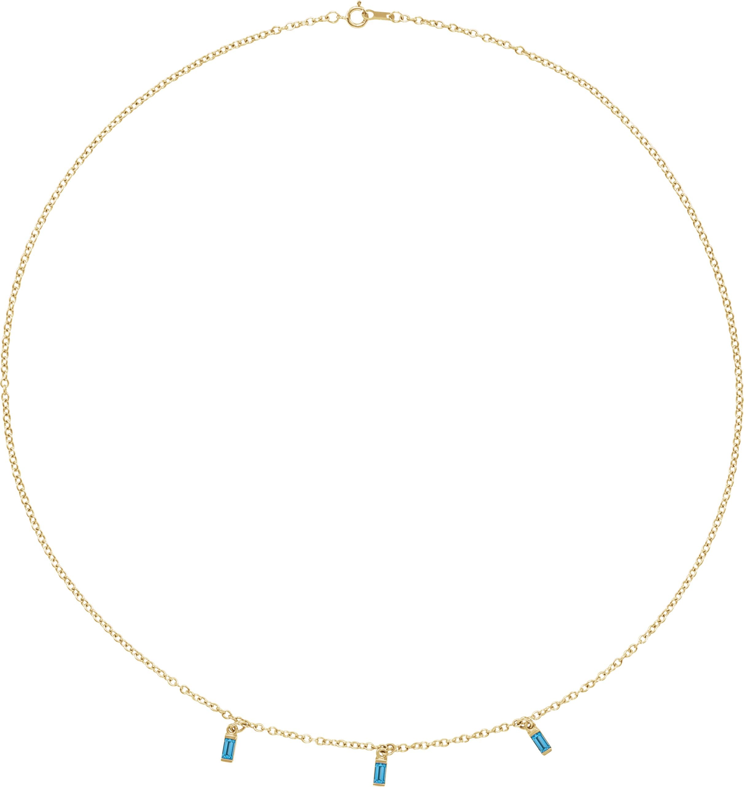 14K Rose Natural Green Tourmaline 16" Necklace