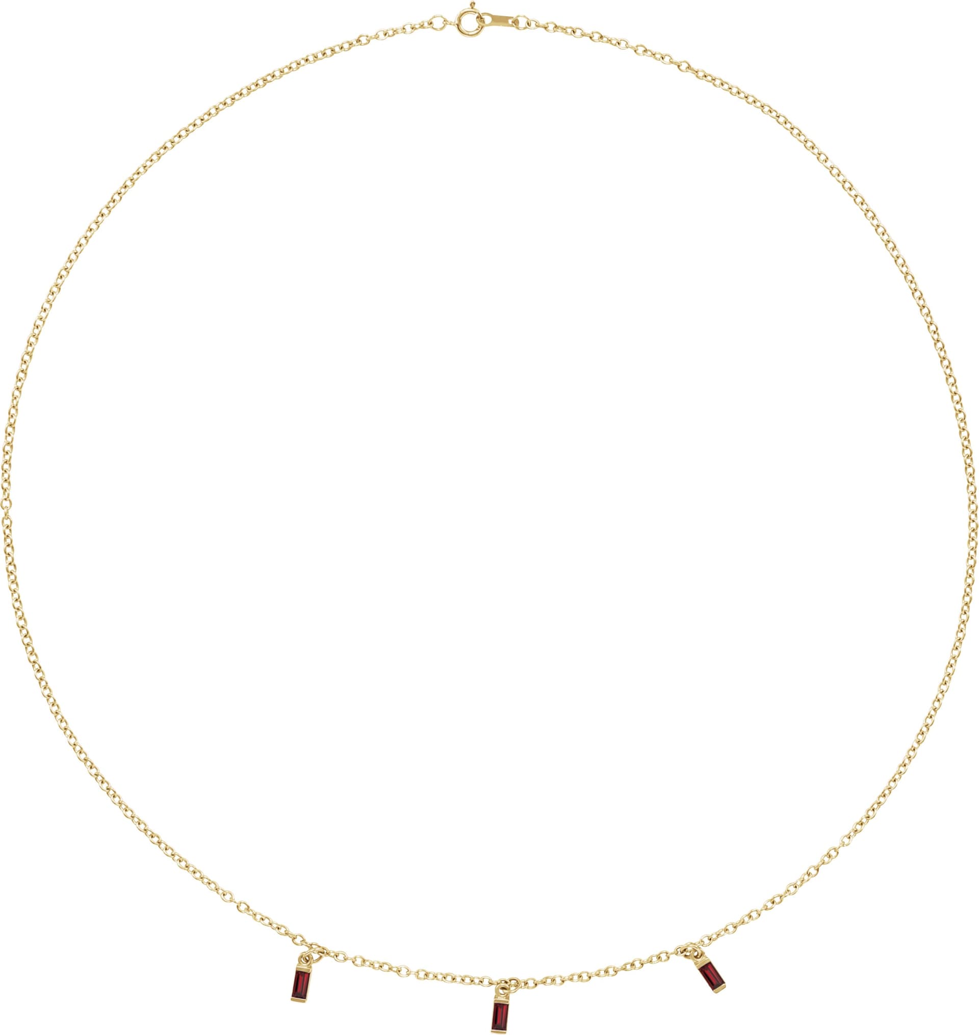 14K Rose Natural Green Tourmaline 16" Necklace